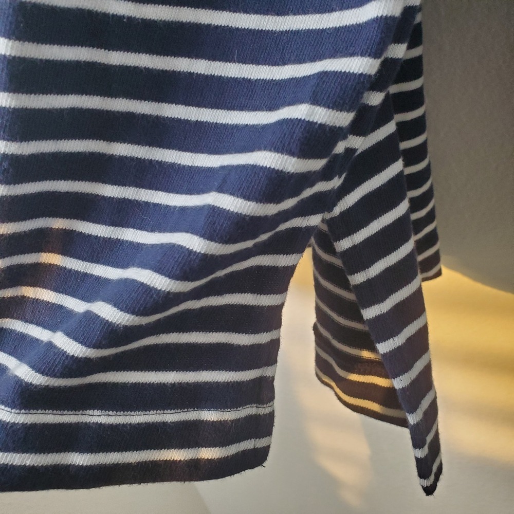 GAP Navy & White Stripe Boatneck Oversize Tunic Cotton Top Long Sleeve Shirt XXL - Picture 7 of 12